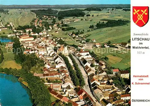 AK / Ansichtskarte Litschau Fliegeraufnahme Im Waldviertel Herrenteich  Litschau