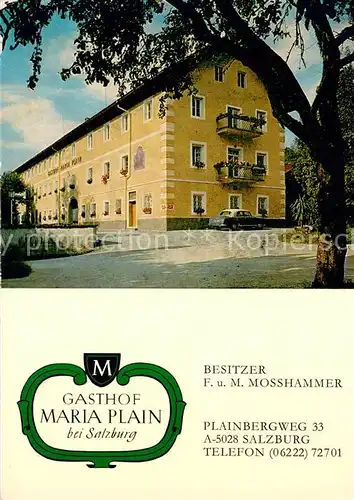 AK / Ansichtskarte Salzburg_Oesterreich Gasthof Maria Plain Salzburg_Oesterreich