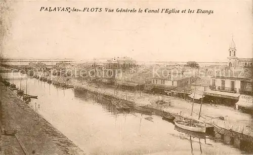 AK / Ansichtskarte Palavas les Flots_Herault Vue generale Canal Eglise Etangs Palavas les Flots_Herault