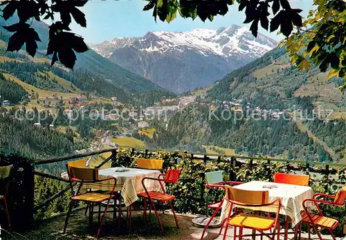 AK / Ansichtskarte Badgastein mit Radhausberg Blick von der Terrasse des Cafe Gamskar Badgastein