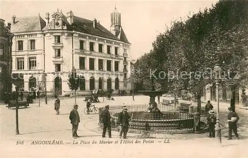 AK / Ansichtskarte Angouleme Place du Murier Hotel des Postes Fontaine Angouleme