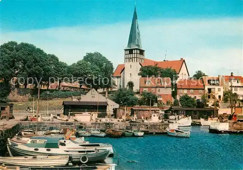 AK / Ansichtskarte Ronne Hafenpartie Kirche Ronne