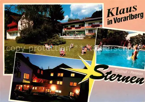 AK / Ansichtskarte Klaus_Vorarlberg Gasthof Pension Sternen Liegewiese Pool Klaus_Vorarlberg