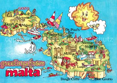 AK / Ansichtskarte Malta Lageplan Malta