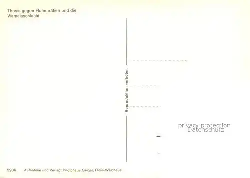 AK / Ansichtskarte Thusis gegen Hohenraetien und Viamalaschlucht Thusis