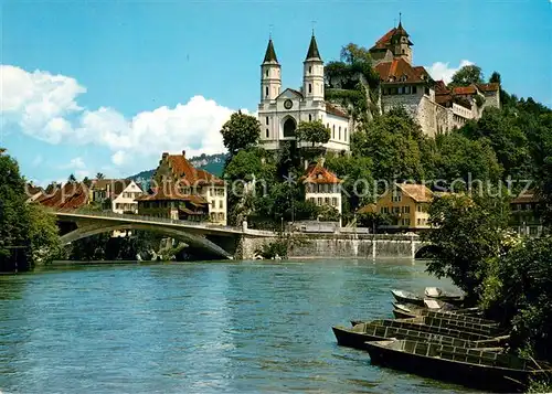 AK / Ansichtskarte Aarburg_AG Partie an der Aare Bruecke Festung Aarburg_AG