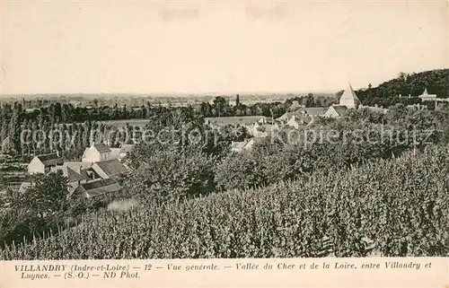 AK / Ansichtskarte Villandry Vue generale Vallee du Cher et de la Loire entre Villandry et Luynes Villandry