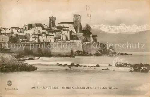 AK / Ansichtskarte Antibes_Alpes_Maritimes Vieux chateau et chaine des Alpes Antibes_Alpes_Maritimes