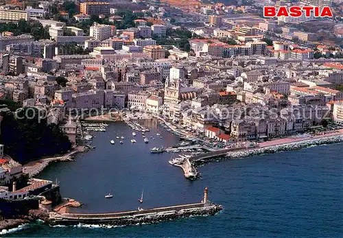 AK / Ansichtskarte Bastia Le vieux port et leglise Saint Jean Vue aerienne Bastia