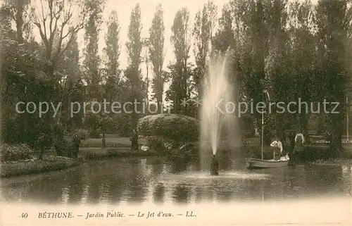 AK / Ansichtskarte Bethune Jardin Public Jet d eau Bethune