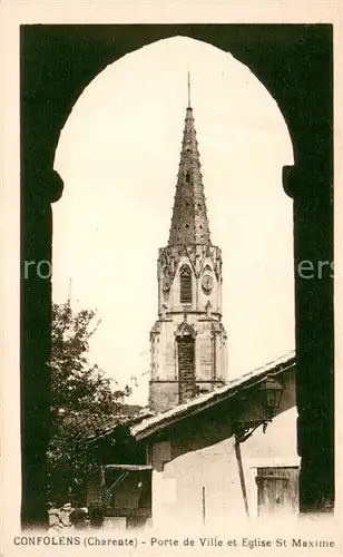 AK / Ansichtskarte Confolens Porte de Ville Eglise Saint Maxime Confolens