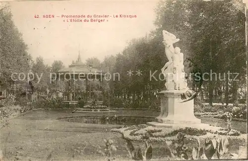 AK / Ansichtskarte Agen_Lot_et_Garonne Promenade du Gravier Kiosque l Etoile du Berger Monument Agen_Lot_et_Garonne