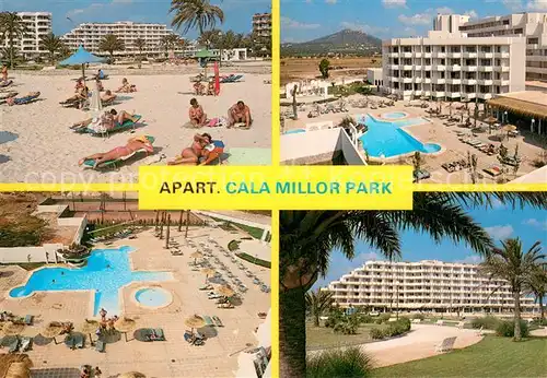 AK / Ansichtskarte Cala_Millor_Mallorca Apart Hotel Strandpartien Swimmingpool Cala_Millor_Mallorca