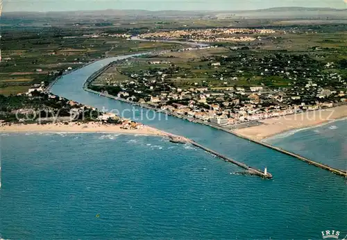 AK / Ansichtskarte Agde Embouchure de lHerault entre le Grau et La Tamarissiere au fond Agde Agde