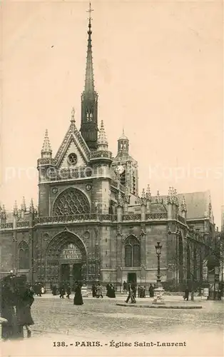 AK / Ansichtskarte Paris Eglise Saint Laurent Paris