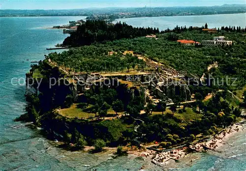 AK / Ansichtskarte Sirmione_Lago_di_Garda Panorama dall aereo Grotte die Catullo Sirmione_Lago_di_Garda