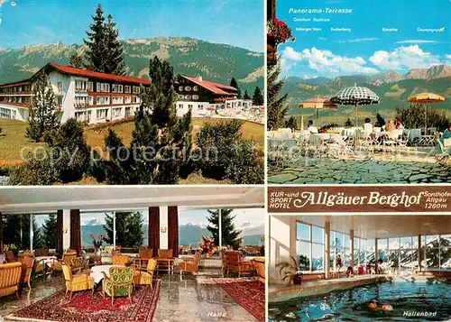 AK / Ansichtskarte Sonthofen_Oberallgaeu Kur  und Sporthotel Allgaeuer Berghof Restaurant Terrasse Hallenbad Sonthofen Oberallgaeu