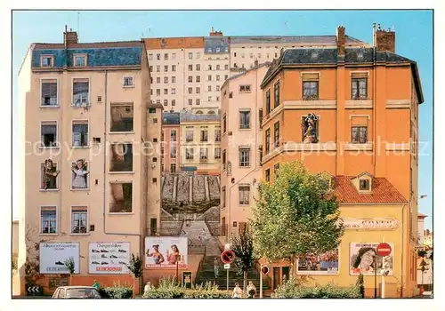 AK / Ansichtskarte Lyon_France Peinture murale Trompe l oeil Boulevard des Canuts Lyon France
