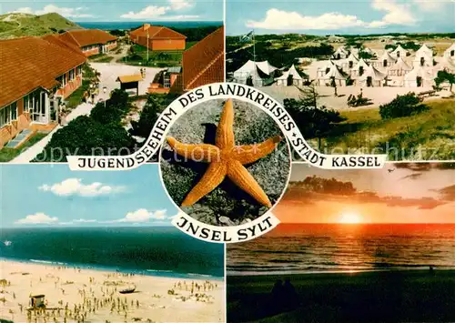 AK / Ansichtskarte Insel_Sylt Jugendseeheim des Landkreises Stadt Kassel Strand Seestern Stimmungsbild Insel_Sylt