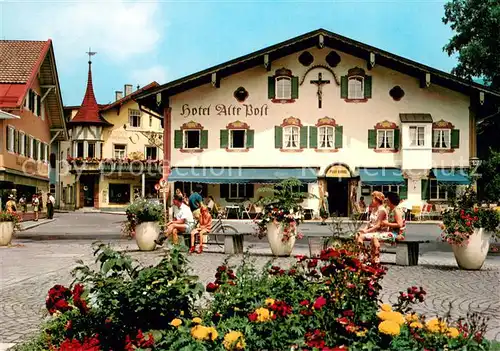 AK / Ansichtskarte Oberammergau Hotel Alte Post am Dorfplatz Oberammergau