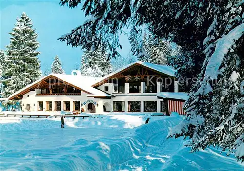 AK / Ansichtskarte Garmisch Partenkirchen Cafe Restaurant Riessersee Winterlandschaft Huber Karte Nr 10309 Garmisch Partenkirchen