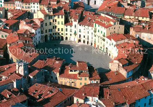 AK / Ansichtskarte Lucca Anfiteatro Romano e Basilica di San Frediano veduta aerea Lucca