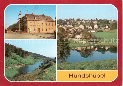 AK / Ansichtskarte Hundshuebel Blick Richtung Kirche Rohrbachtal mit Auslaeufer der Talsperre Hundshuebel