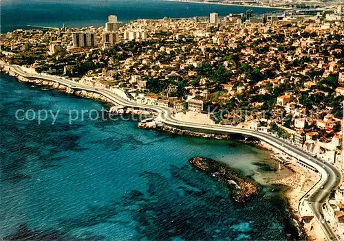 AK / Ansichtskarte Marseille_Bouches du Rhone La Corniche Collection Couleurs et Lumiere de France vue aerienne Marseille