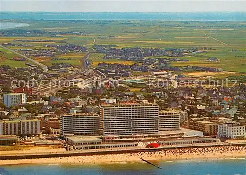 AK / Ansichtskarte Westerland_Sylt Neues Kurzentrum Nordseeheilbad Fliegeraufnahme Westerland_Sylt