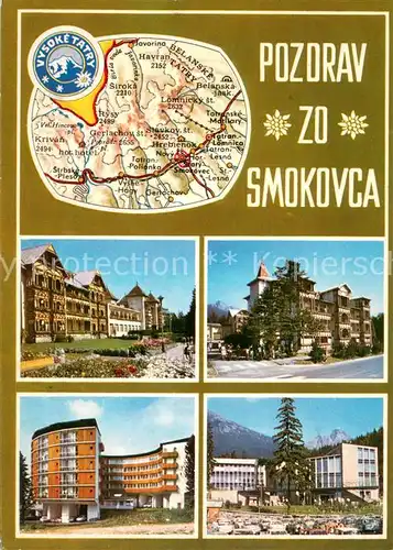 AK / Ansichtskarte Novy_Smokovec Kupelna osada Noveho Smokovca Hotel Park od Vychodu Stary Smokovec obchony dom Mladosi Novy Smokovec