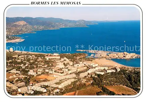 AK / Ansichtskarte Bormes les Mimosas La Faviere Le Port des Bormes Vue aerienne Bormes les Mimosas