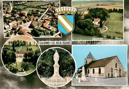 AK / Ansichtskarte Colombey les Deux Eglises Vue generale aerienne La Boisserie ND des Otages Eglise Colombey les Deux Eglises