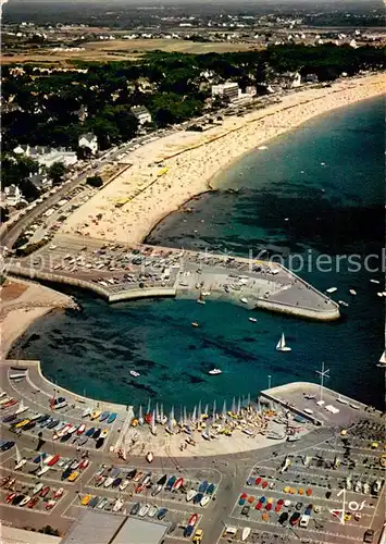 AK / Ansichtskarte Carnac_Morbihan Centre nautique et la plage vue aerienne Carnac Morbihan