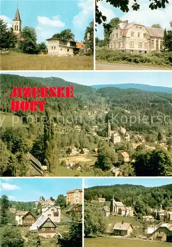 AK / Ansichtskarte Horni_Maxov Panorama Isergebirge Motiv mit Kirche Horni Maxov