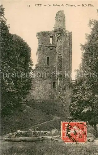 AK / Ansichtskarte Vire_Calvados Les Ruines du Chateau Vire Calvados