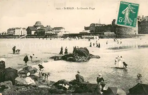 AK / Ansichtskarte Saint Malo_Ille et Vilaine_Bretagne La Grande Plage Saint Malo_Ille et Vilaine