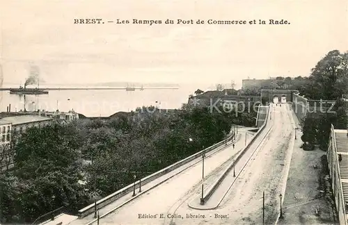 AK / Ansichtskarte Brest_Finistere Les Rampes du Port de Commerce et la Rade Brest_Finistere