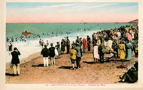 AK / Ansichtskarte Deauville sur Mer La Plage Fleurie lheure du Bain Deauville sur Mer