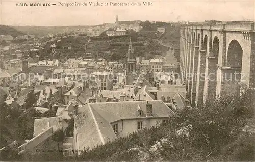 AK / Ansichtskarte Morlaix Perspective du viaduc et panorama de la ville Morlaix