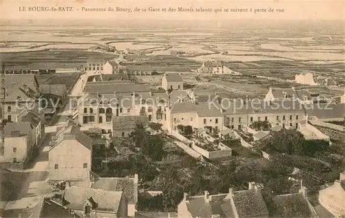 AK / Ansichtskarte Le_Bourg de Batz Panorama du Bourg Gare et des marais salants Le_Bourg de Batz