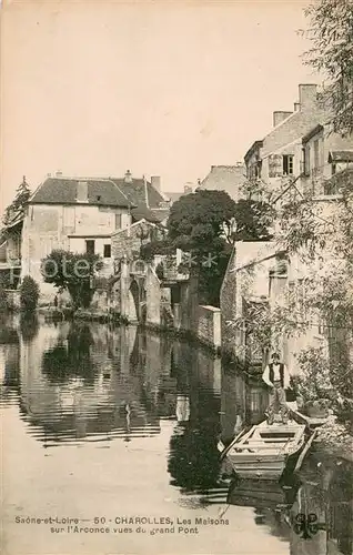 AK / Ansichtskarte Charolles Maisons sur l Arconce vues du grand pont Charolles