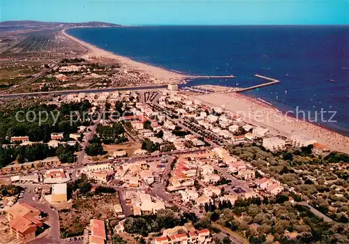 AK / Ansichtskarte Marseillan_Plage Vue aerienne en arriere plan Mont Saint Clair de Sete Marseillan_Plage