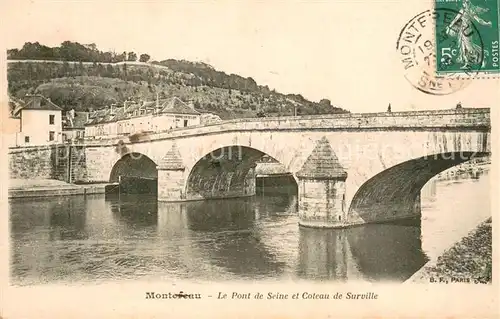 AK / Ansichtskarte Montereau Fault Yonne Pont de Seine et coteau de surville Montereau Fault Yonne