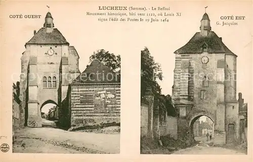 AK / Ansichtskarte Lucheux Le Beffroi Monument historique Lucheux