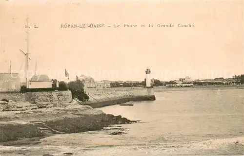 AK / Ansichtskarte Royan_Charente Maritime Le phare et la Grande Conche Royan Charente Maritime