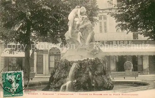 AK / Ansichtskarte Tarbes Fontaine l Inondation Groupe en marbre sur la Place Maubourguet Tarbes