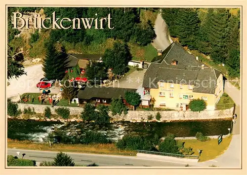 AK / Ansichtskarte Aigen_Ennstal_Steiermark Brueckenwirt Restaurant Pension Fliegeraufnahme Aigen_Ennstal_Steiermark
