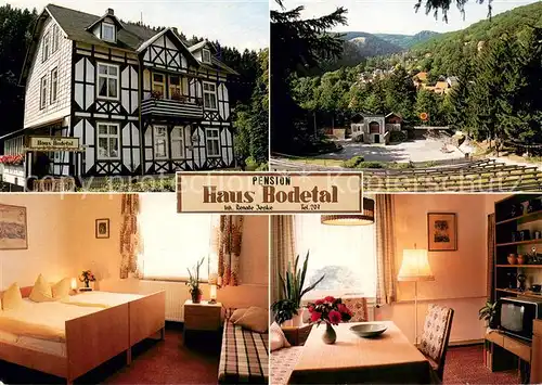 AK / Ansichtskarte Altenbrak_Harz Pension Haus Bodetal Gaestezimmer Freilufttheater Altenbrak Harz