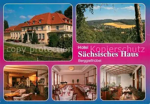 AK / Ansichtskarte Berggiesshuebel Hotel Saechsisches Haus Gastraeume Panorama Berggiesshuebel
