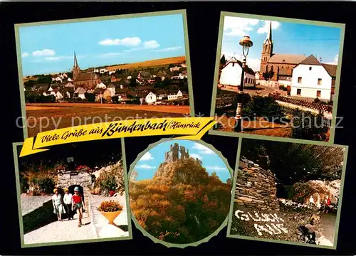 AK / Ansichtskarte Bundenbach Ortsansicht mit Kirche Schiefergrube Herrenberg Ruine Schmidtburg Bundenbach